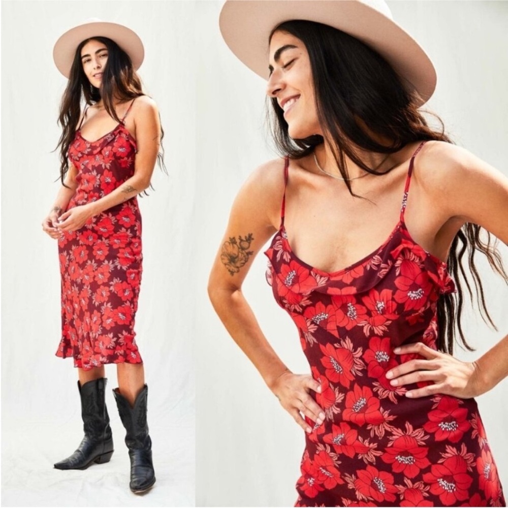 Rollas Shelley Datura Slip Dress in Raspberry Size XS